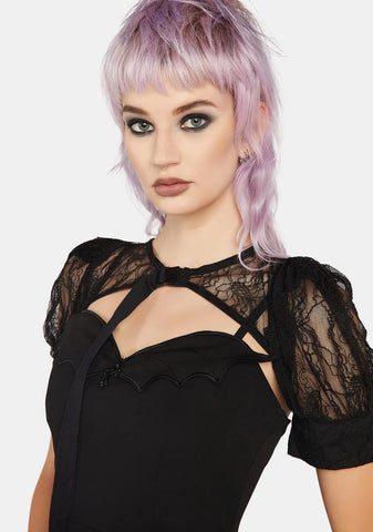 Lace Princess Sleeve Capelet Shrug