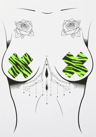 Rad Zeebs Neon Green Blacklight X Factor Pasties
