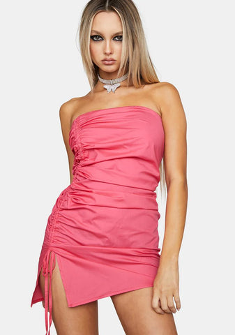 Kiss Only You Ruched Mini Dress