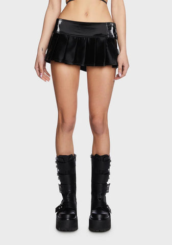 Modulation Liquid Velvet Pleated Micro Skirt