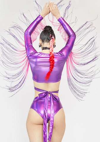 Fairy Euphoric Element Fringe Wrap Top