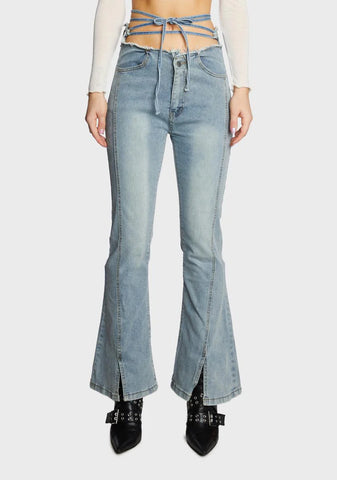 Waist Tie Denim Pants