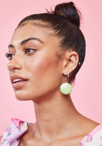 Pistachio Take A Bite Macaron Earrings