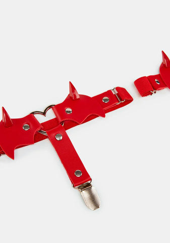 Speak Of The Devil Garter Set