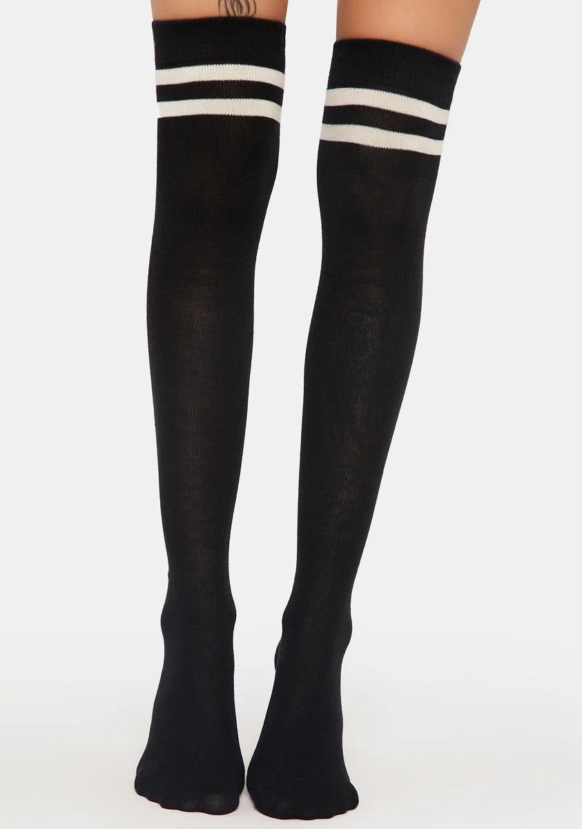 Top Stripe Cashmere Blend Knee High Socks