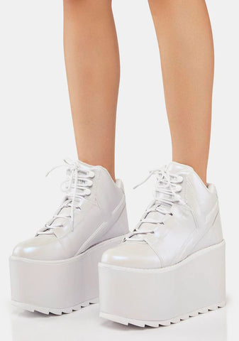 White Pearl Qozmo Platform Sneakers
