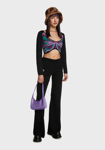 Butterfly Motif Knit Top