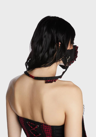 Red And Black Solid Face Cover