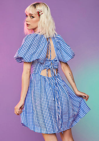 Arms Wide Open Gingham Dress