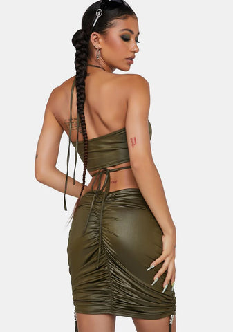 Stick Around Ruched Skirt Set