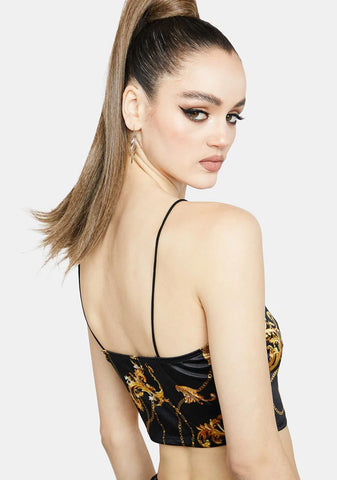 Baroque Lifestyle Satin Crop Tank