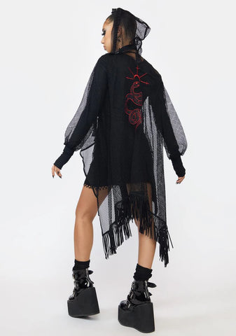 Mystery Series Embroidered Mesh Shawl