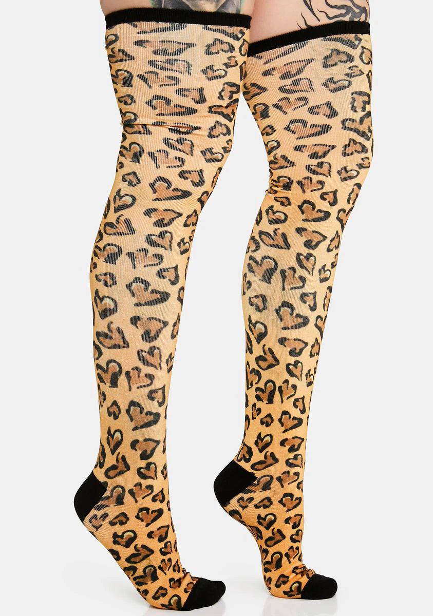 Wild Cat Thigh High Socks