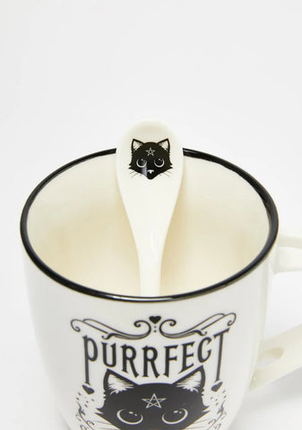 Purrfect Brew Mug And Spoon Set