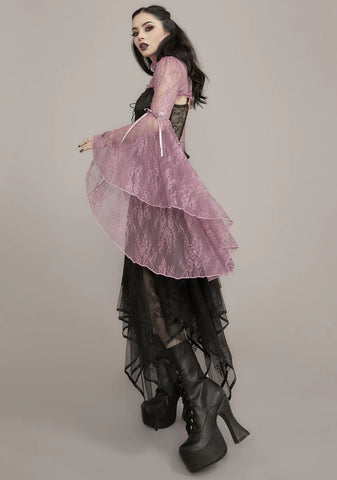 Mauve Dusk Before Dawn Lace Shrug