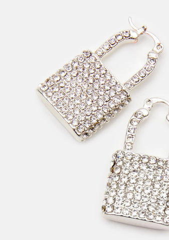 Locked N Loaded Rhinestone Earrings