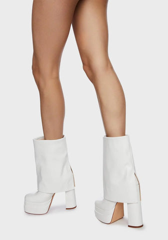 White Baby Platform Boots