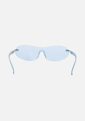 Blue 2000s Shield Sunglasses