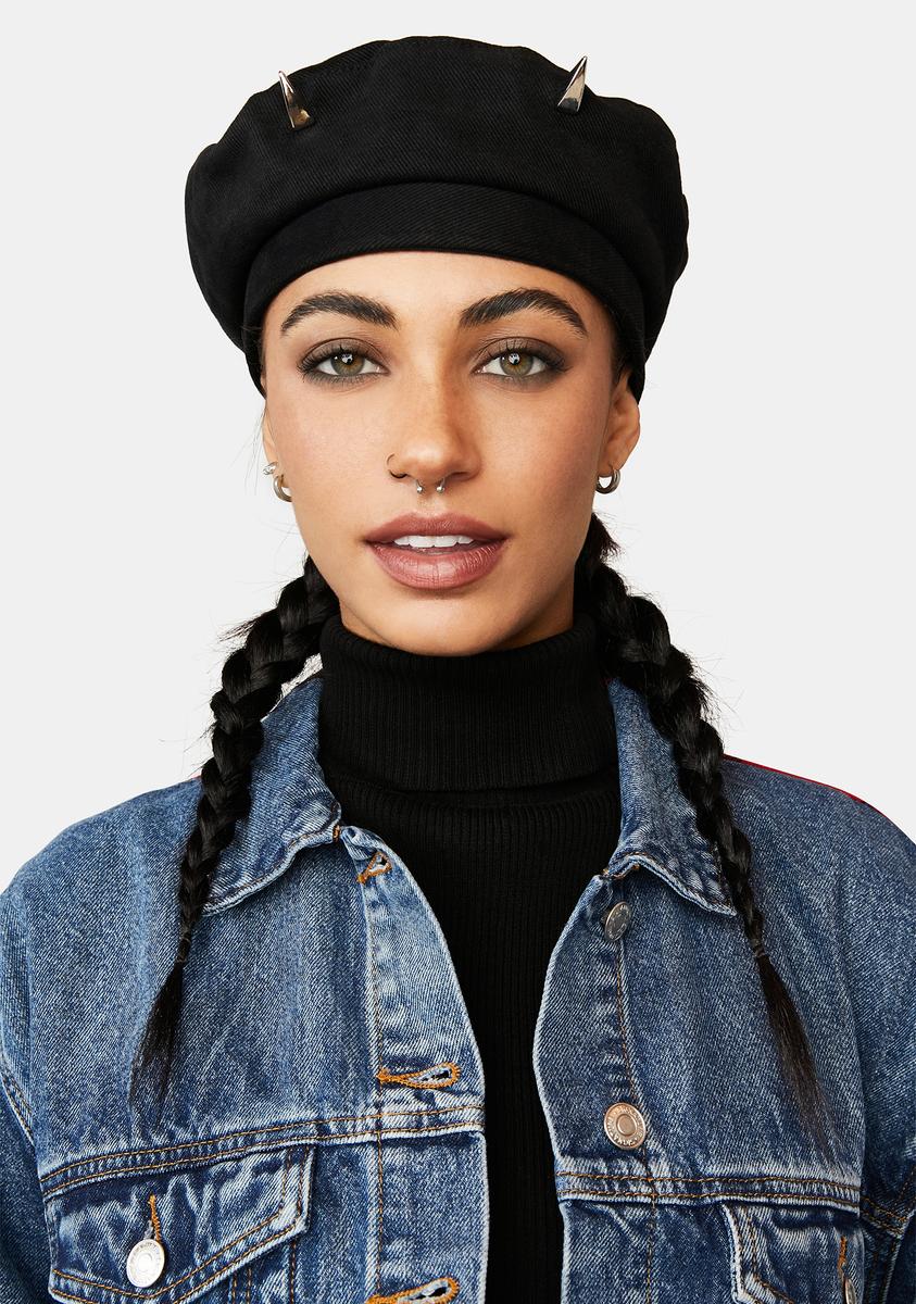 Atmosphere Black Beret With Horns