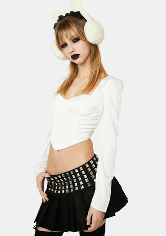 Text Read Bustier Crop Top