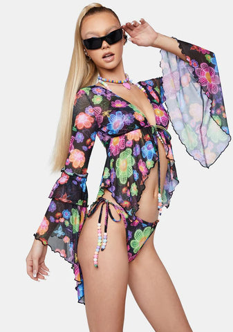 Sonic Bloom Bell Sleeve Top