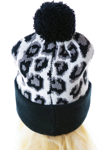 Candy Leopard Knit Beanie