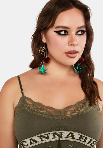 Peace Weed Earrings