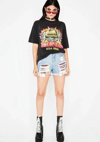 On The Fringe Denim Shorts