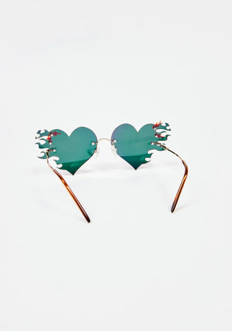 Venus Rainbow Mirrored Heart Sunglasses