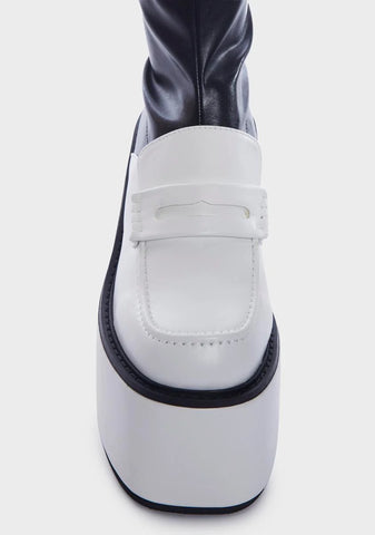 White Soniya Platform Boots