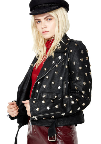 Stars N' Hearts Leather Jacket