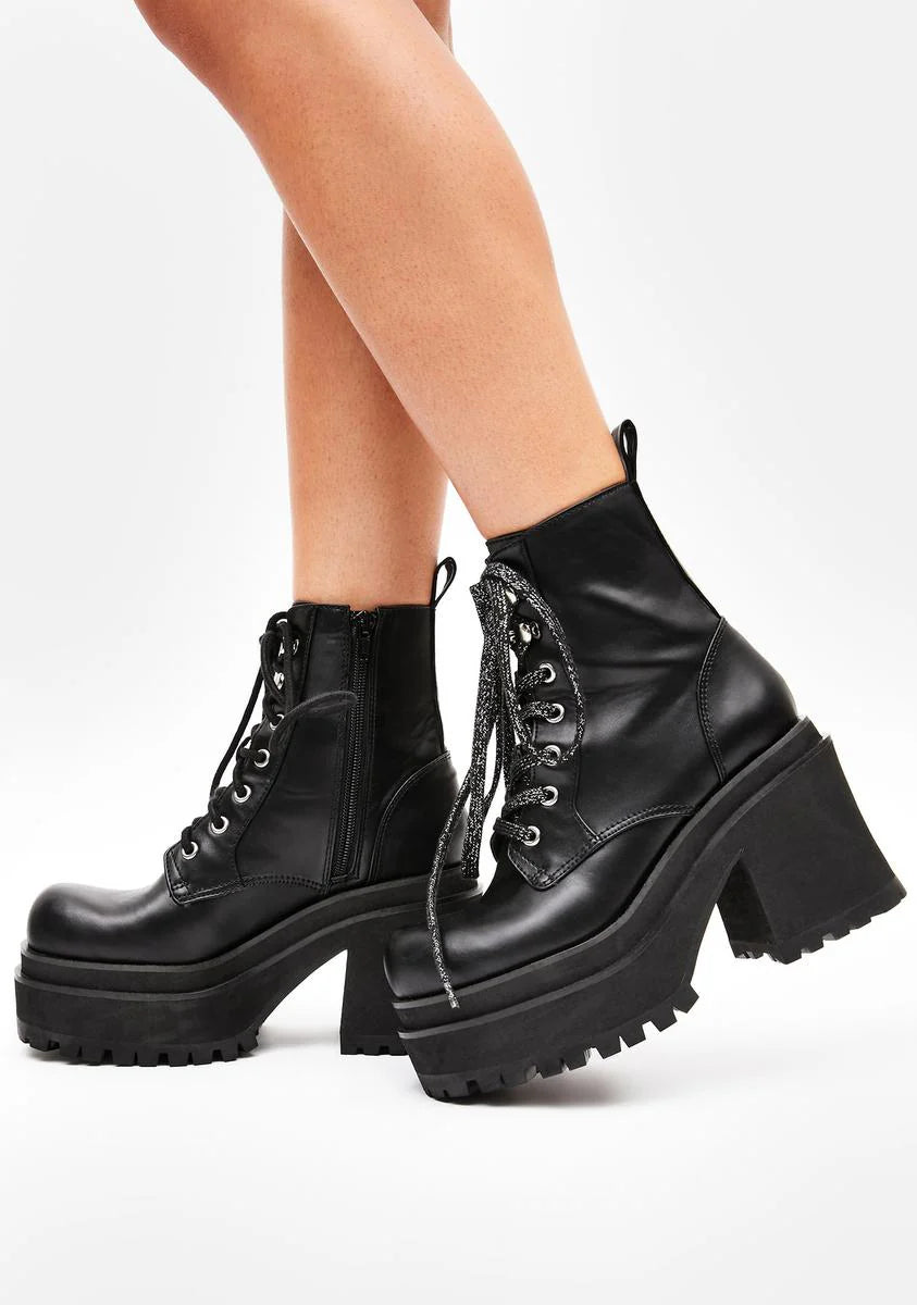 TV Time Platform Combat Boots