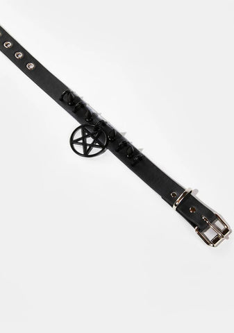 Pentagram Charm Spiked Choker