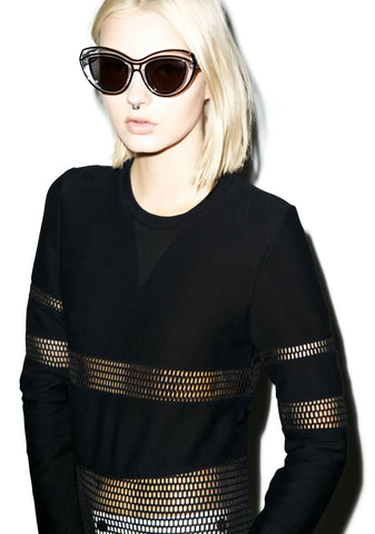 Nothing To Hide Mesh Top - White