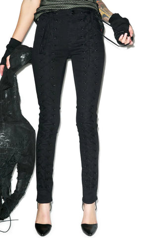 Lace Up Jeans