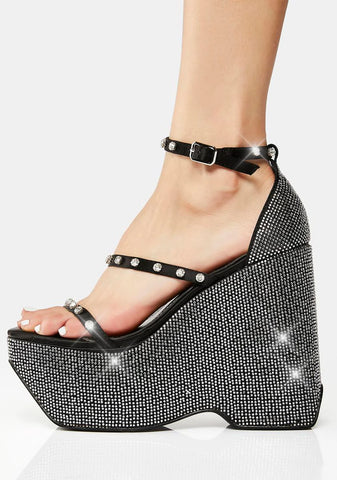 Black Lizzy Wedge Heels