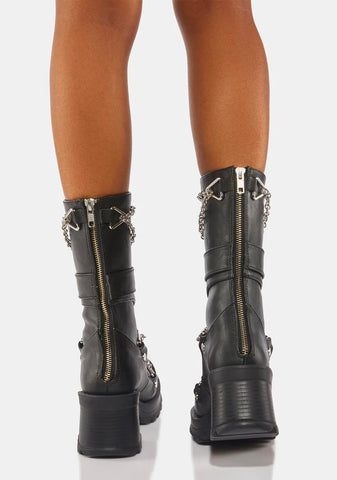 Bratty-120 Chain Boots