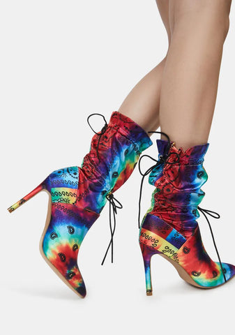 Tie Dye Money Making Madness Bandana Print Booties