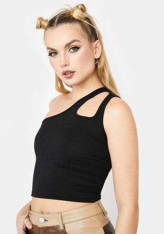 Next Level One Shoulder Crop Top