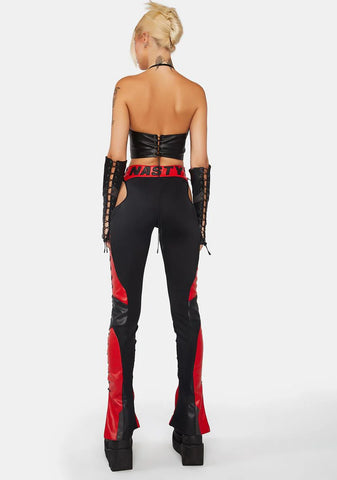 Red Nasty Moto Lace-Up Pants