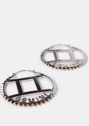 Reppin' Gemini Hoop Earrings