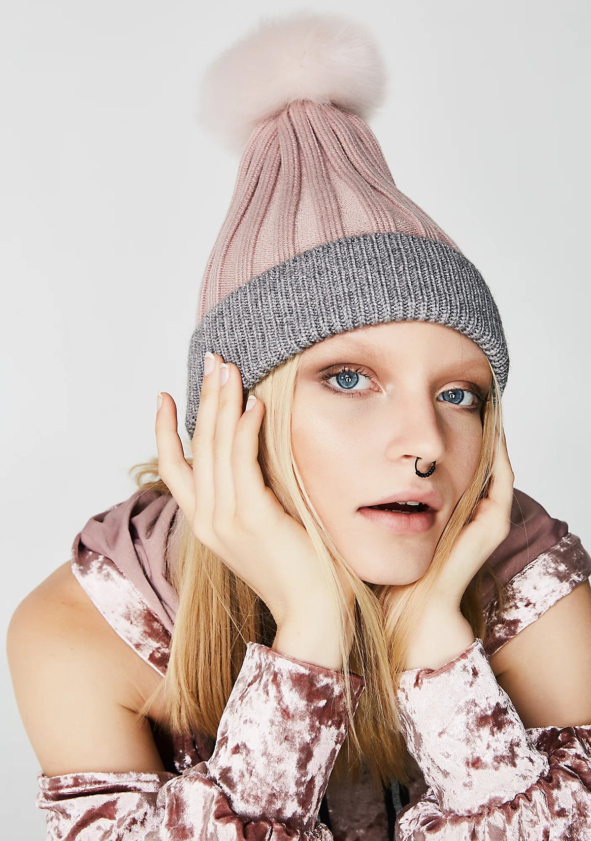 Cuddle Up Pom-Pom Beanie