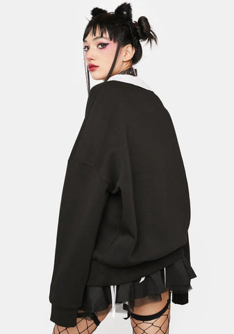 Purrfect Match Collar Sweatshirt