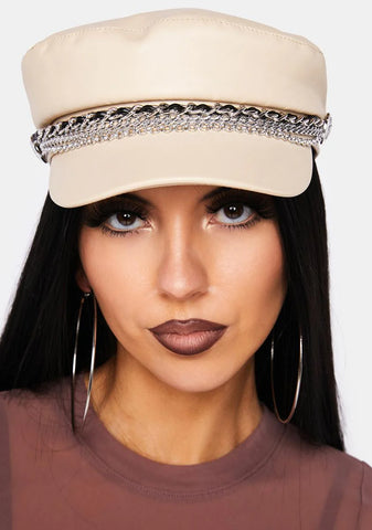 Ivory Rock The Scene Chain Biker Hat