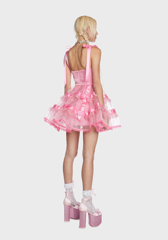 Charming Illusions Bow Mini Dress