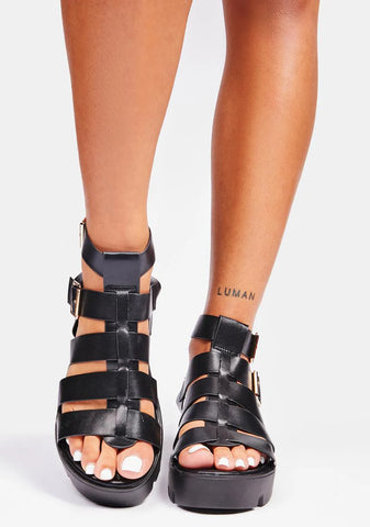 Ready For The Chase Platform Sandals
