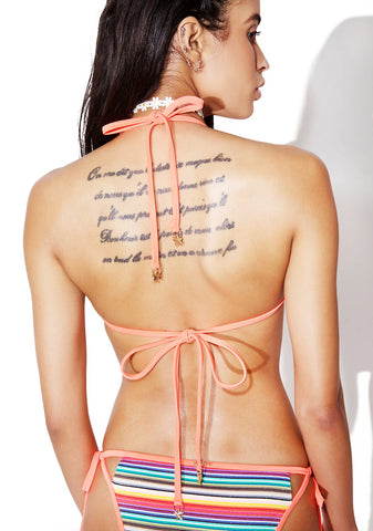 Zooey Rainbow Yarn Dye Triangle Top