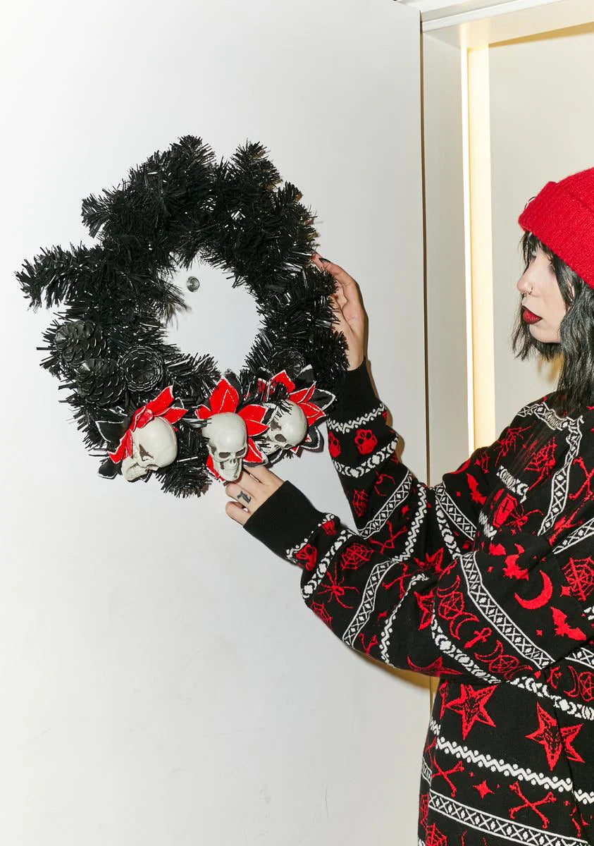 Silent Night Skull Wreath