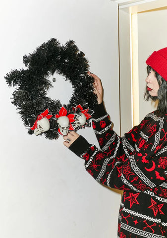 Silent Night Skull Wreath