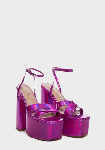 Grape Nobody Else Matters Platform Heels